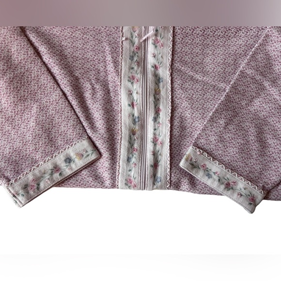 White stag sleepwear vintage cottage floral zip down night gown - Picture 4 of 7